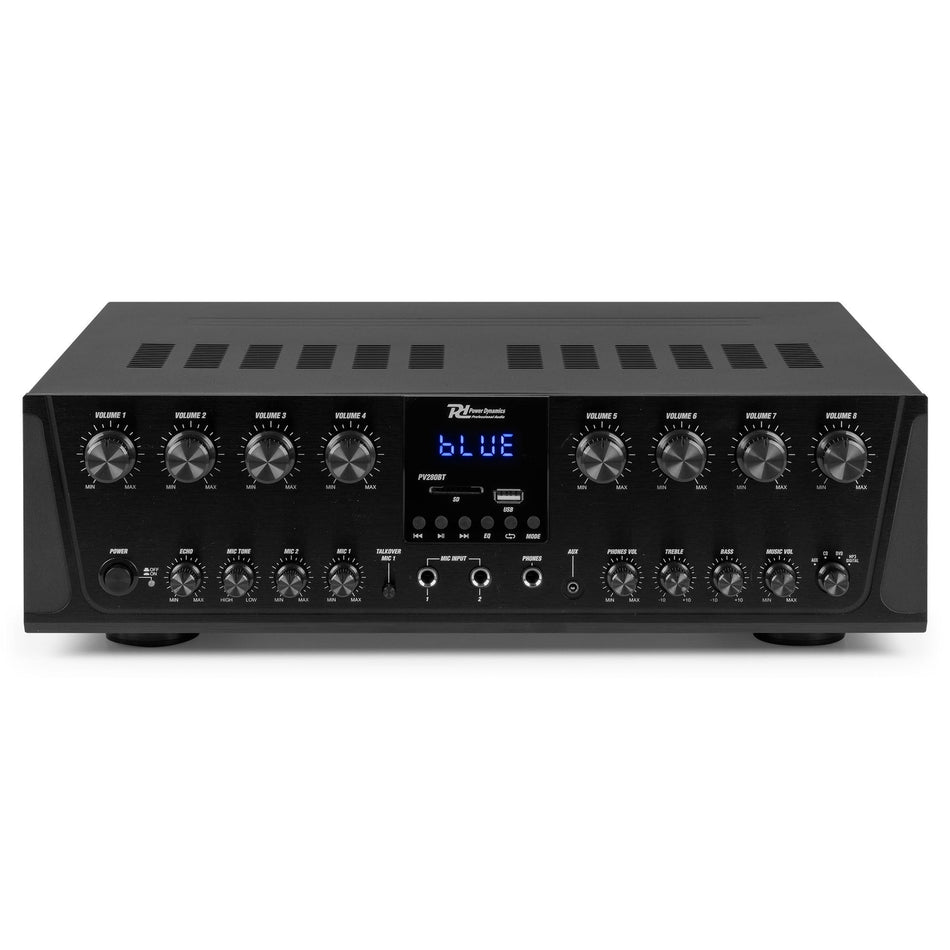Power Dynamics PV280BT - Amplificador de audio de 8 zonas 800W - Tempo Shop