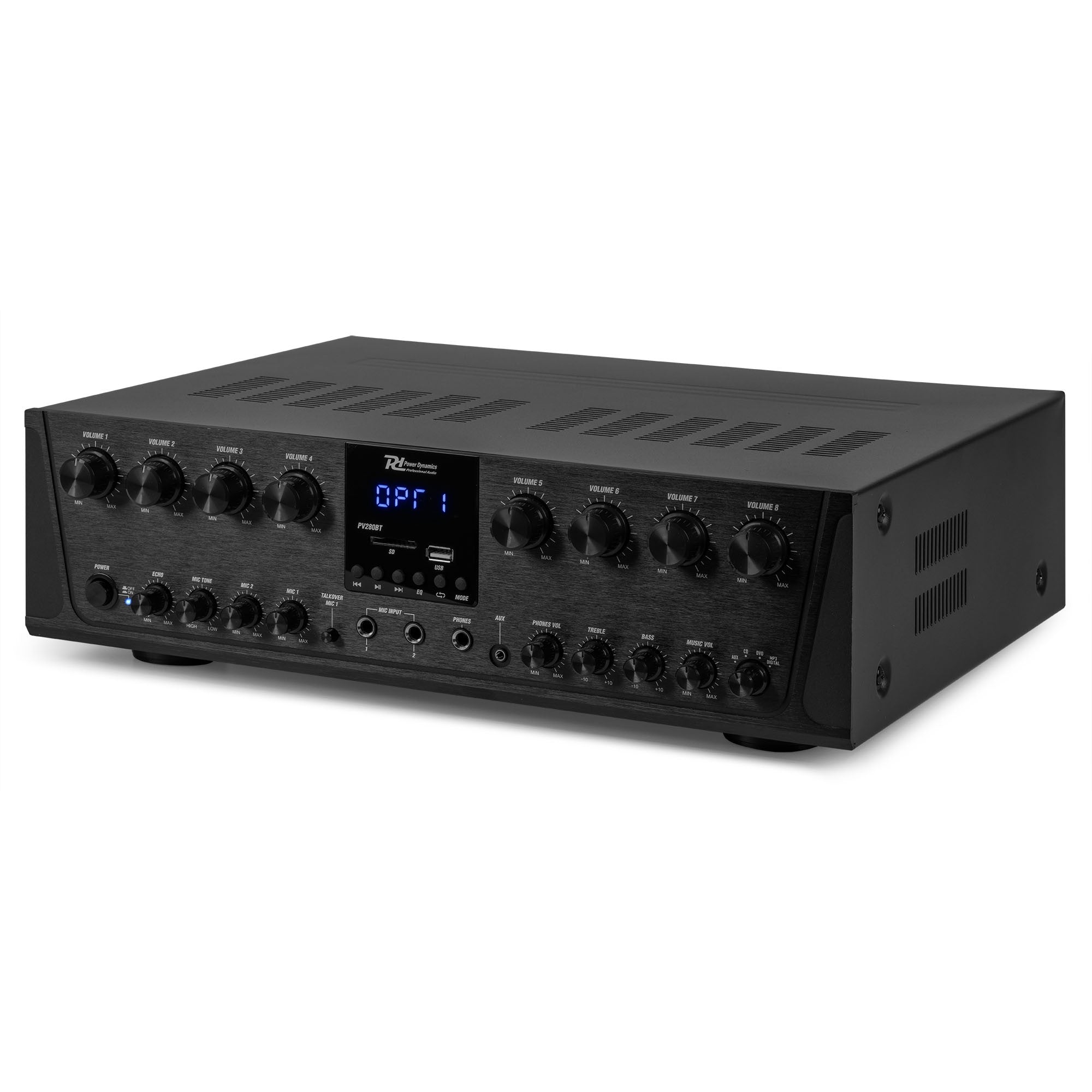 Power Dynamics PV280BT - Amplificador de audio de 8 zonas 800W - Tempo Shop
