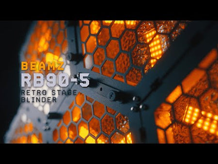 beamZ RB90-5 Deco Retro - Cegadora vintage 3×30 W Ámbar + 72 SMD RGB con DMX 5-pin y PowerCON