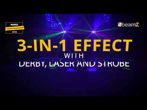 beamZ Magic2 Derby - Efecto 3-en-1 con Laser, Derby y Estrobo