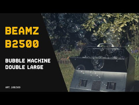 beamZ B2500 - Máquina de burbujas doble con doble rueda y ventiladores duales (tanque 1,1 L, mando inalámbrico)