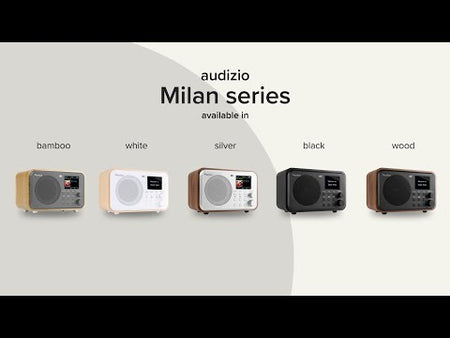 Audizio Milan - Radio Portátil DAB+ con Batería y Bluetooth Negro