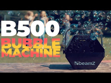 beamZ B500 - Máquina de burbujas compacta con gran rueda y ventilador potente (depósito 0,55 L)