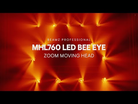 beamZ Pro MHL760 - Kit de 2 Cabezas Móviles LED Bee Eye con Zoom en Flightcase