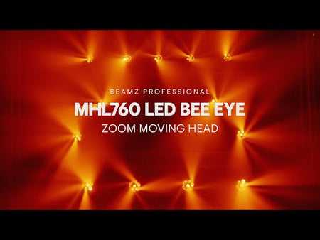 beamZ Pro MHL760 - Kit de 2 Cabezas Móviles LED Bee Eye con Zoom en Flightcase