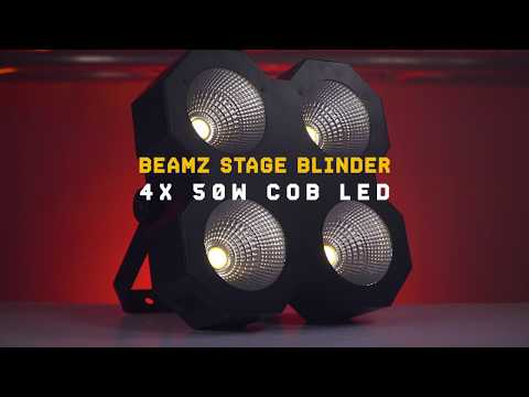 beamZ SB400 Stage Blinder - Blinder 2 en 1 (Blinder + Estrobo) con 4×50 W COB blanco cálido y control DMX