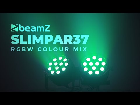 beamZ SlimPAR 37 - PAR plano RGBW 12×4 W sin ventiladores, DMX 4/8 ch y shows autónomos