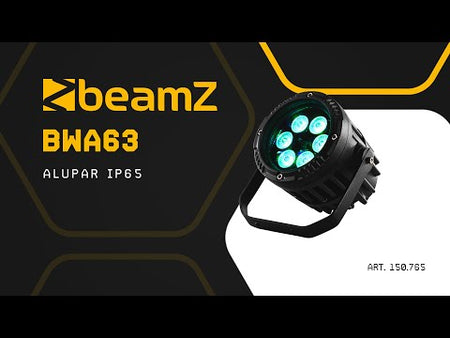 beamZ BWA63 AluPar63 - Foco PAR RGB IP65 6×3W sin ventilador con mando IR