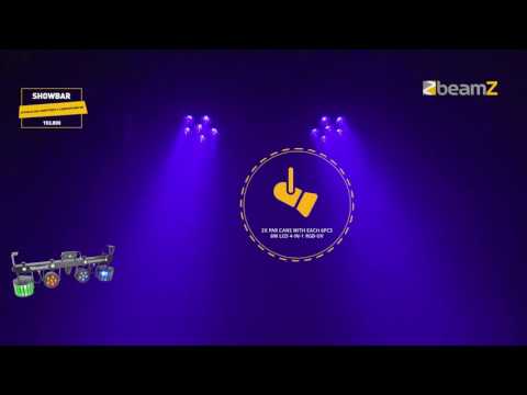 beamZ SHOWBAR Kit - Barra T con 6 efectos, DMX, láser rojo/verde y mando a distancia