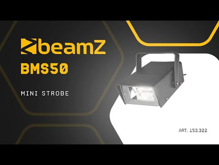 beamZ BMS50 - Mini estroboscópico 25 W con tubo de xenón y ajuste 0–10 Hz