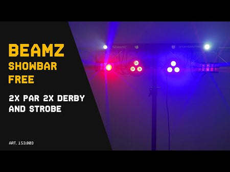 beamZ SHOWBAR FREE - Kit de Efectos LED Derby y Focos PAR con Estrobo y Control DMX