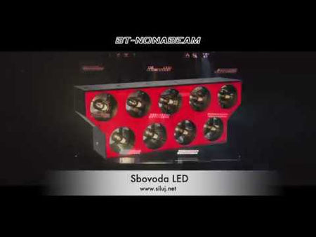 Briteq BT-NONABEAM - Proyector LED estilo Svoboda con 9 lentes de 60W y panel retroiluminado RGB para cortinas de luz