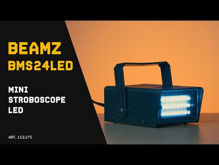 beamZ BMS24LED - Mini estroboscopio LED de 24 diodos con velocidad ajustable (1–10 Hz)