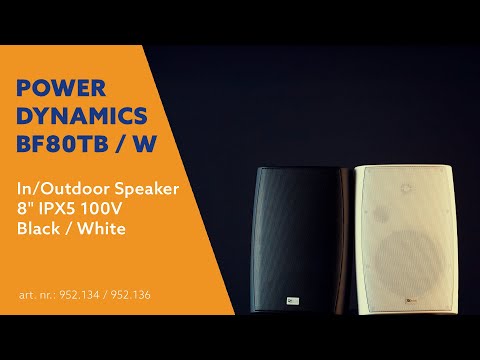 Power Dynamics BF80TW - Altavoz Pasivo de 8" para Interior y Exterior 100V/8 Ohmios en Blanco