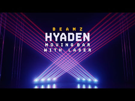 beamZ Hyaden - Barra móvil con 7 LED RGBW y 8 rayos láser rojos (638 nm) para efectos aéreos