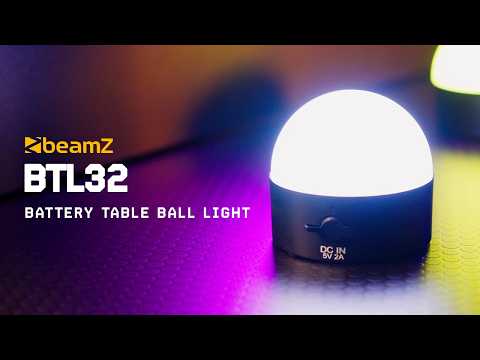 beamZ BTL32 - Lámpara de mesa LED RGBW 8 W con batería y DMX inalámbrico (EazyLink)