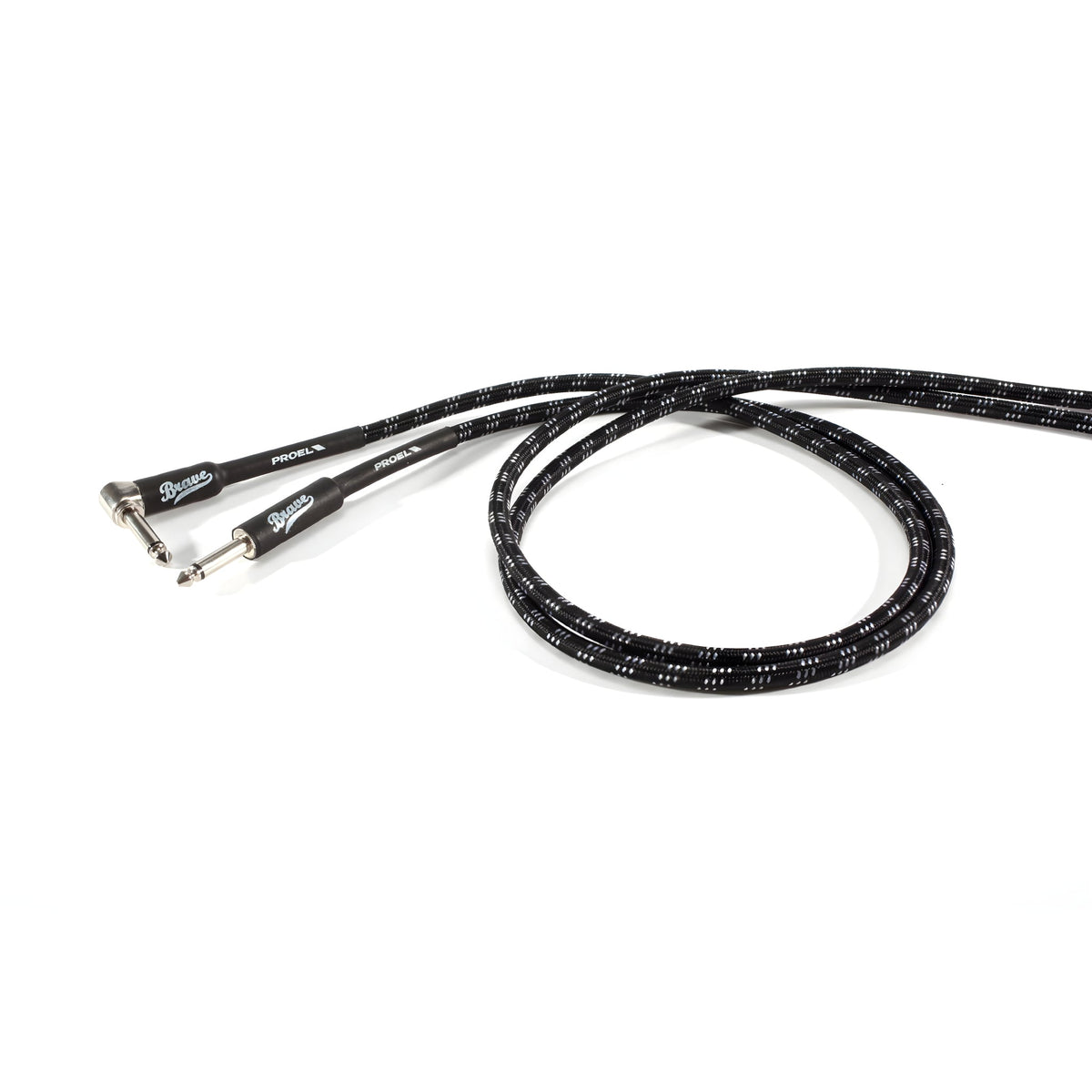PROEL BRV120LU6BW - Cable de instrumento jack - jack acodado negro/blanco 6m - Tempo Shop