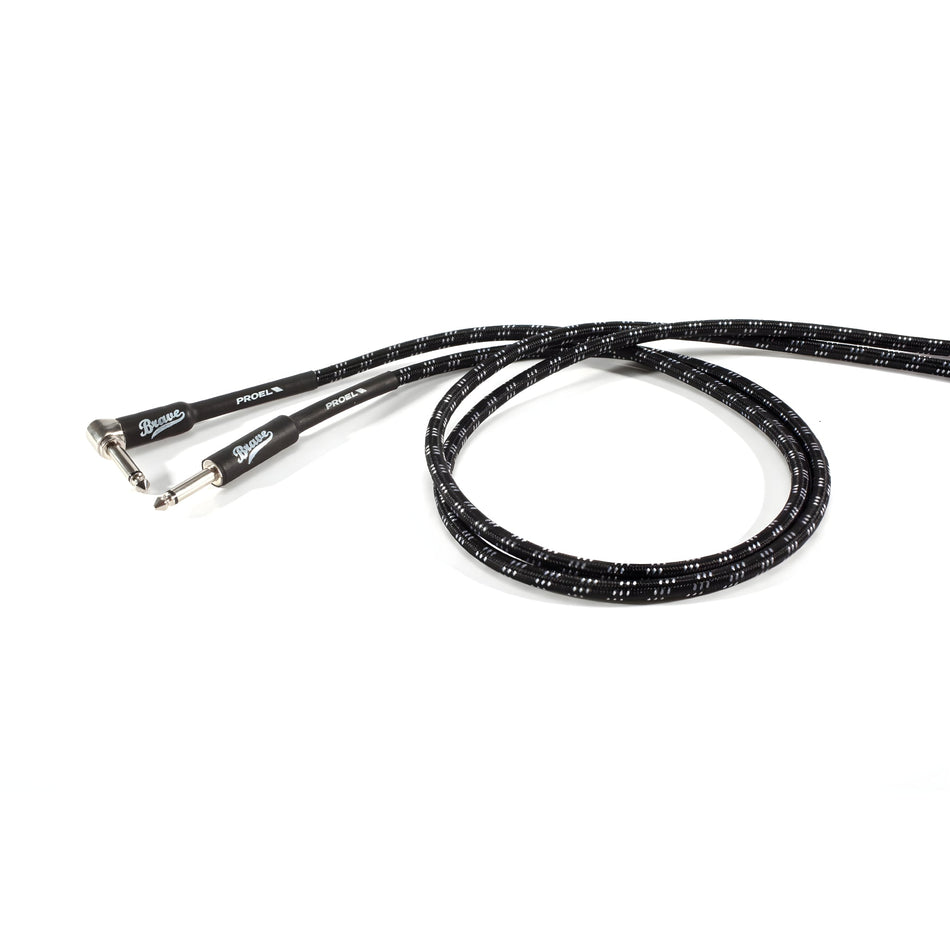 PROEL BRV120LU6BW - Cable de instrumento jack - jack acodado negro/blanco 6m - Tempo Shop