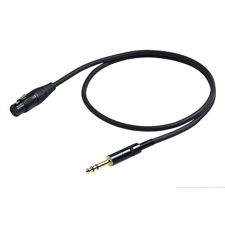 PROEL CHL210LU3 - Cable de micro balanceado profesional con conectores metálicos. XLR macho a Jack estéreo de 3m - Tempo Shop