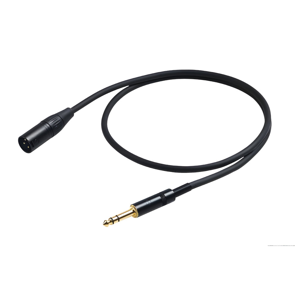 PROEL CHL230LU1 - Cable de micrófono balanceado profesional jack estéreo - XLR macho 1m - Tempo Shop
