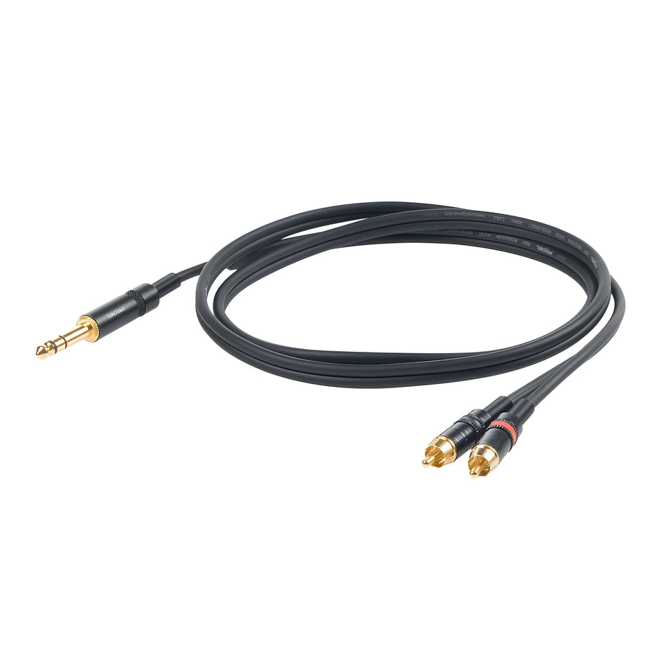 PROEL CHLP300LU3 - Cable de inserción Y, 1 x jack estéreo - 2 x RCA mono. 3m - Tempo Shop