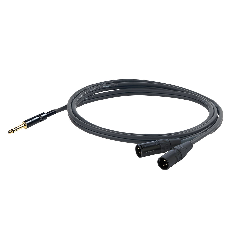 PROEL CHLP325LU15 - Cable de inserción Y, 1 x jack estéreo - 2 x XLR 3P. 1,5m - Tempo Shop