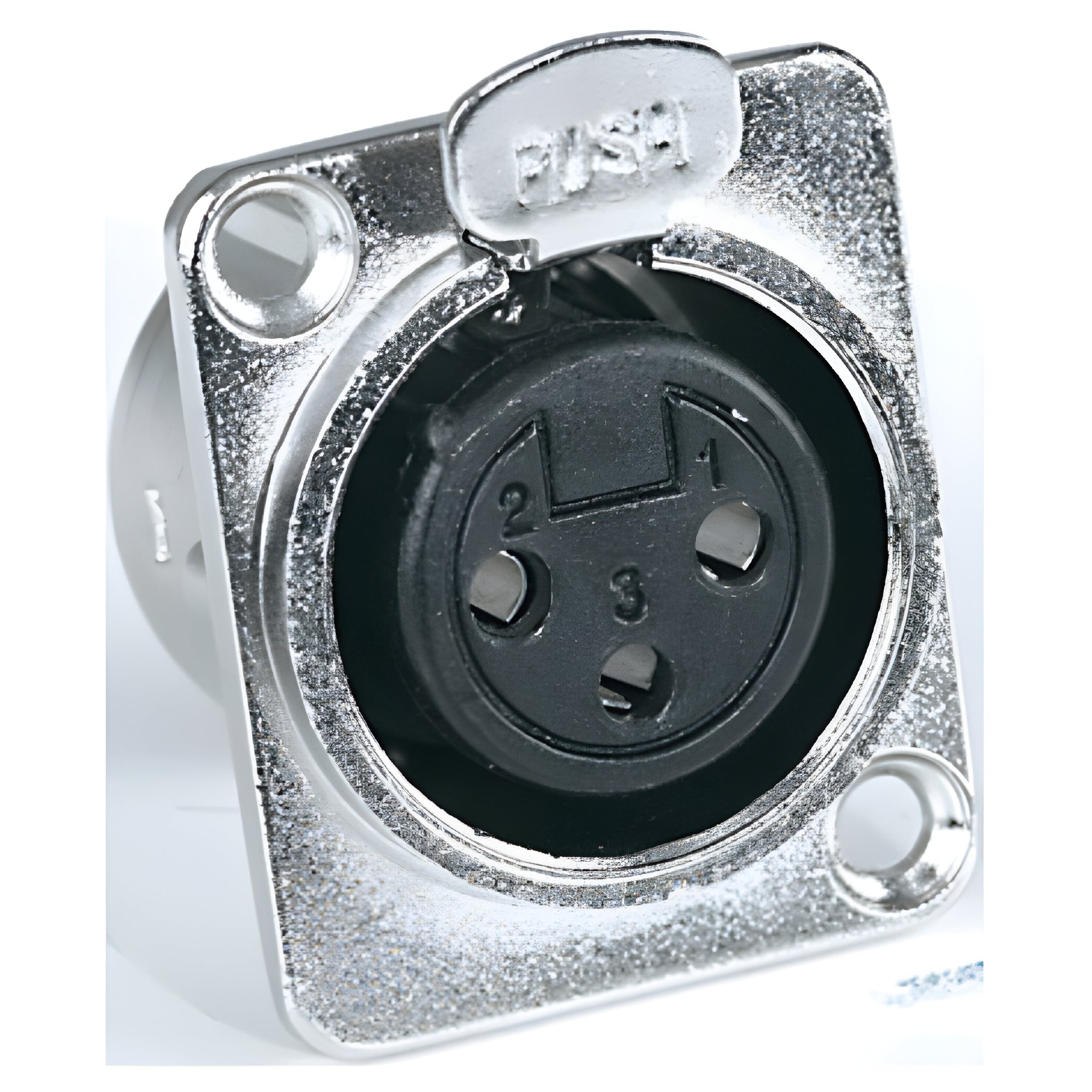 PROEL XLR3FDL - Conector XLR hembra de panel para soldar en aluminio de 3 polos con presilla - Tempo Shop