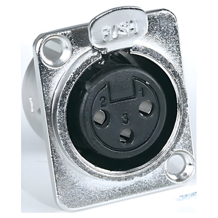 PROEL XLR3FDL - Conector XLR hembra de panel para soldar en aluminio de 3 polos con presilla - Tempo Shop