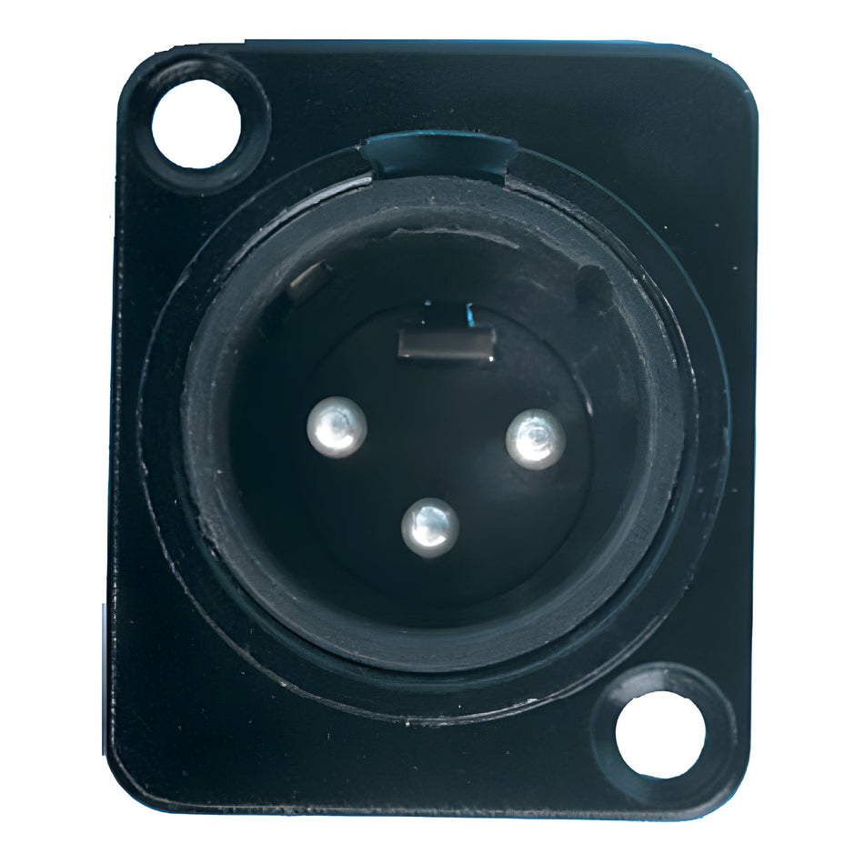 PROEL XLR3MDLBK - Conector XLR macho de panel para soldar en aluminio de 3 polos con presilla - Tempo Shop