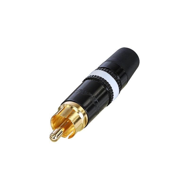 REAN NYS373-9 - Conector RCA Aéreo Negro con Franja Blanca