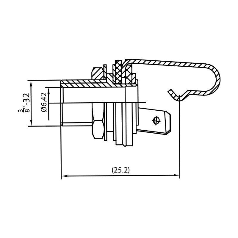REAN NYS229 - Conector Jack Hembra Mono 6,35 mm