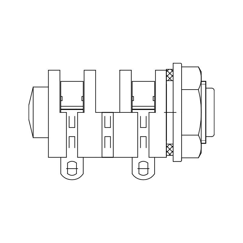 REAN NYS2122 - Conector Jack Mono 6.35mm para Chasis
