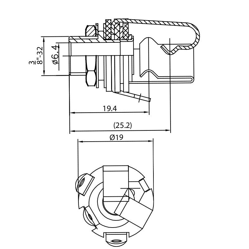 REAN NYS230 - Conector Jack Hembra Estéreo para Chasis