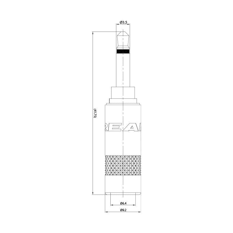 REAN NYS226L - Conector Mini Jack Mono 3,5 mm Salida Grande
