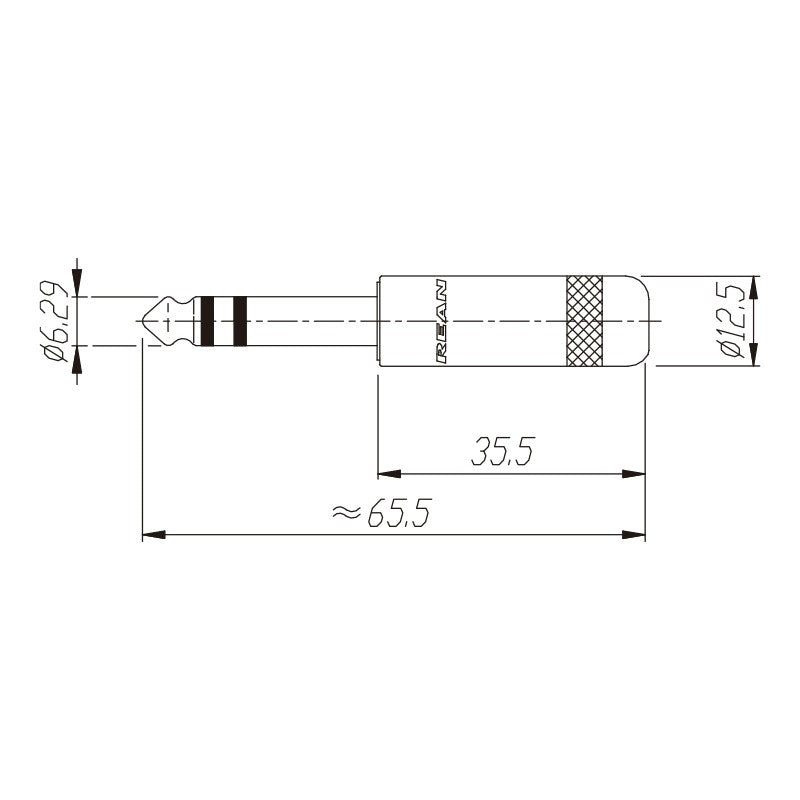 REAN NYS202 - Conector Jack Estéreo Macho de Metal - Tempo Shop