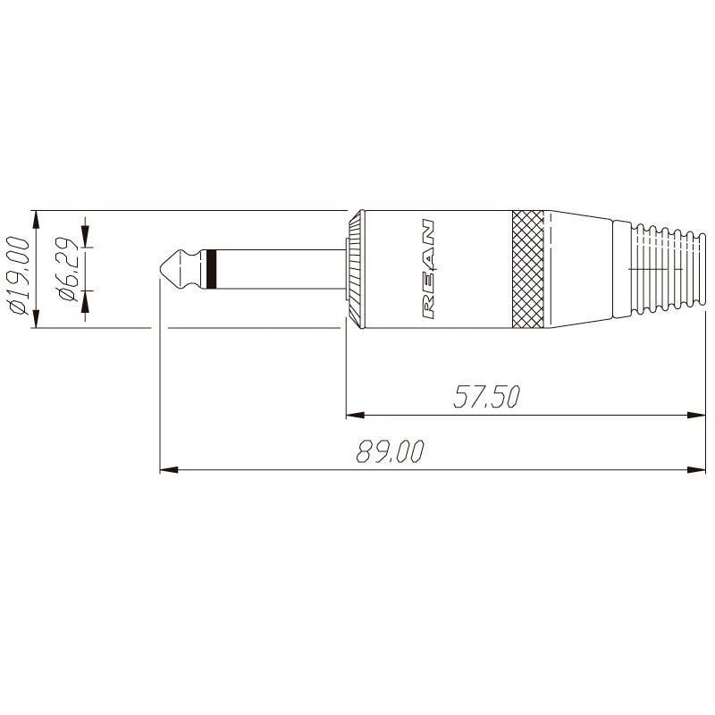 REAN NYS225 - Conector Jack 6,35 mm Mono Níquel - Tempo Shop