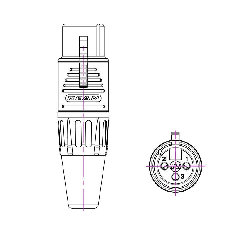 REAN RC3F-BAG - Conector XLR 3 pines hembra aéreo - Tempo Shop