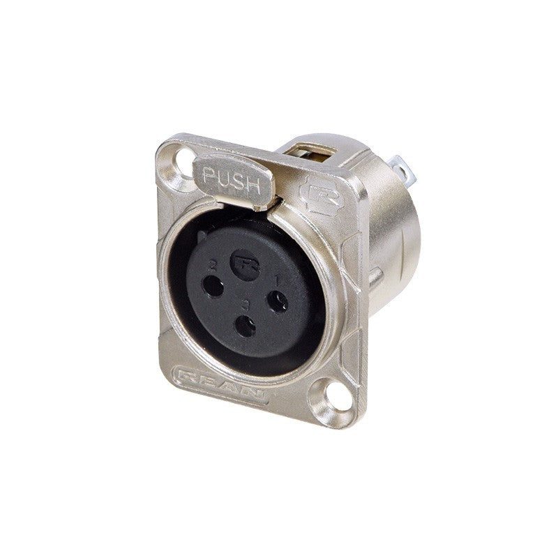 REAN RC3FDL - Conector XLR Hembra Chasis Plata - Tempo Shop