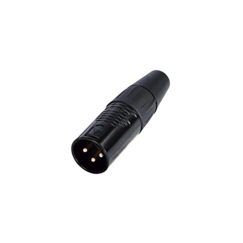 REAN RC3M-B Conector XLR Macho - Carcasa Negra y Contactos de Oro - Tempo Shop