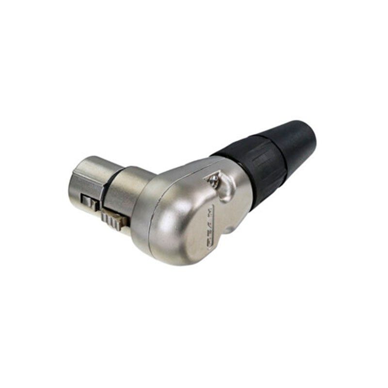 REAN RC5FR - Conector XLR Hembra 5 Pines Acodado 90º Plata - Tempo Shop
