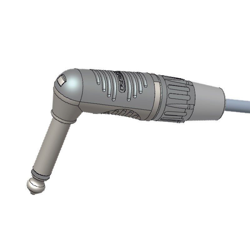 REAN RP2RC - Conector Jack Mono Acodado 6,35mm Plata - Tempo Shop