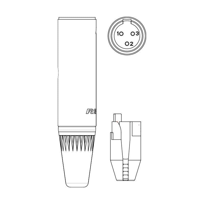 REAN RT3MC-B - Conector Mini XLR Macho Aéreo - Tempo Shop