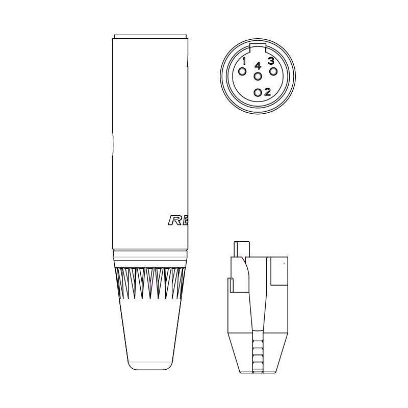 REAN RT4MC-B - Conector Mini XLR Macho de 4 Pines - Tempo Shop