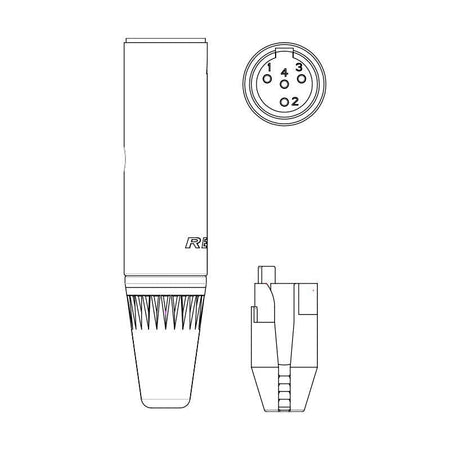 REAN RT4MC-B - Conector Mini XLR Macho de 4 Pines - Tempo Shop