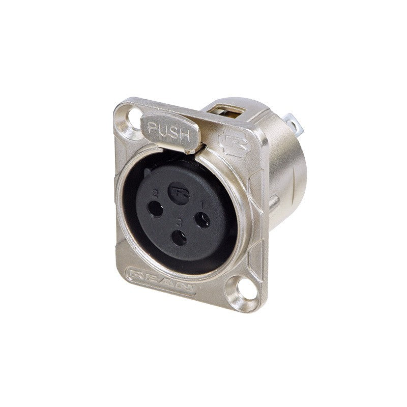 REAN RC3FDL - Conector XLR Hembra Chasis Plata