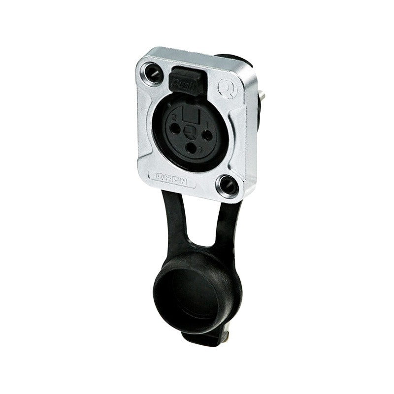 REAN RRX3F-Z-000-1 - Base XLR Hembra 3 Pines Chasis Plata IP65