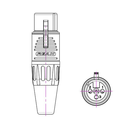 REAN RC3F - Conector XLR 3 Pin Hembra Plata