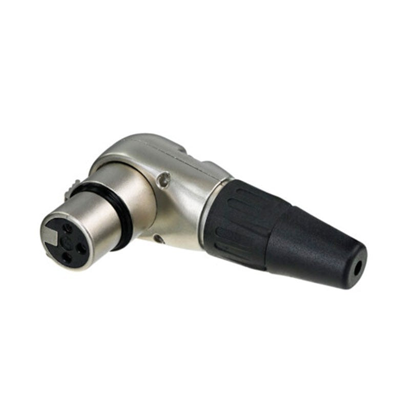 REAN RC3FR - Conector XLR hembra 3 pines cuerpo y contactos plata a 90º