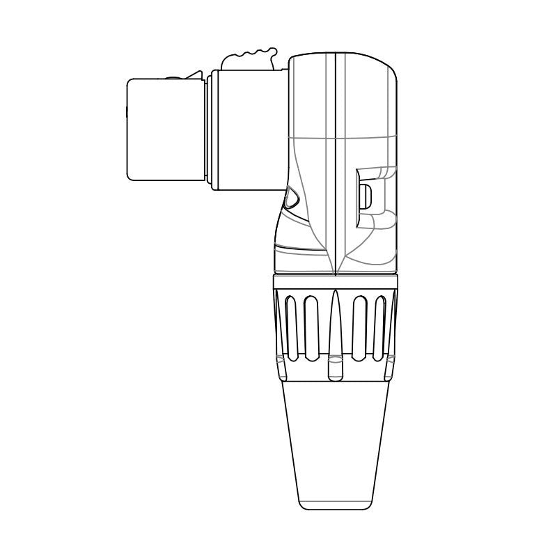 REAN RC3FR - Conector XLR hembra 3 pines cuerpo y contactos plata a 90º