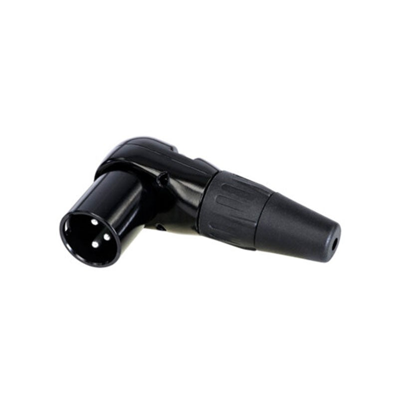 REAN RC3MR-BAG - Conector XLR Macho 3 Pines Acodado Negro